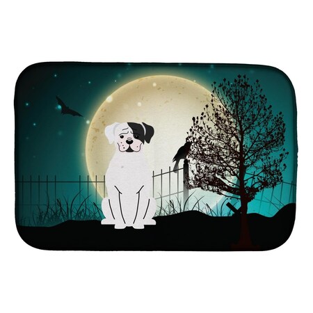 Carolines Treasures Halloween Scary White Boxer Cooper Dish Drying Mat BB2304DDM